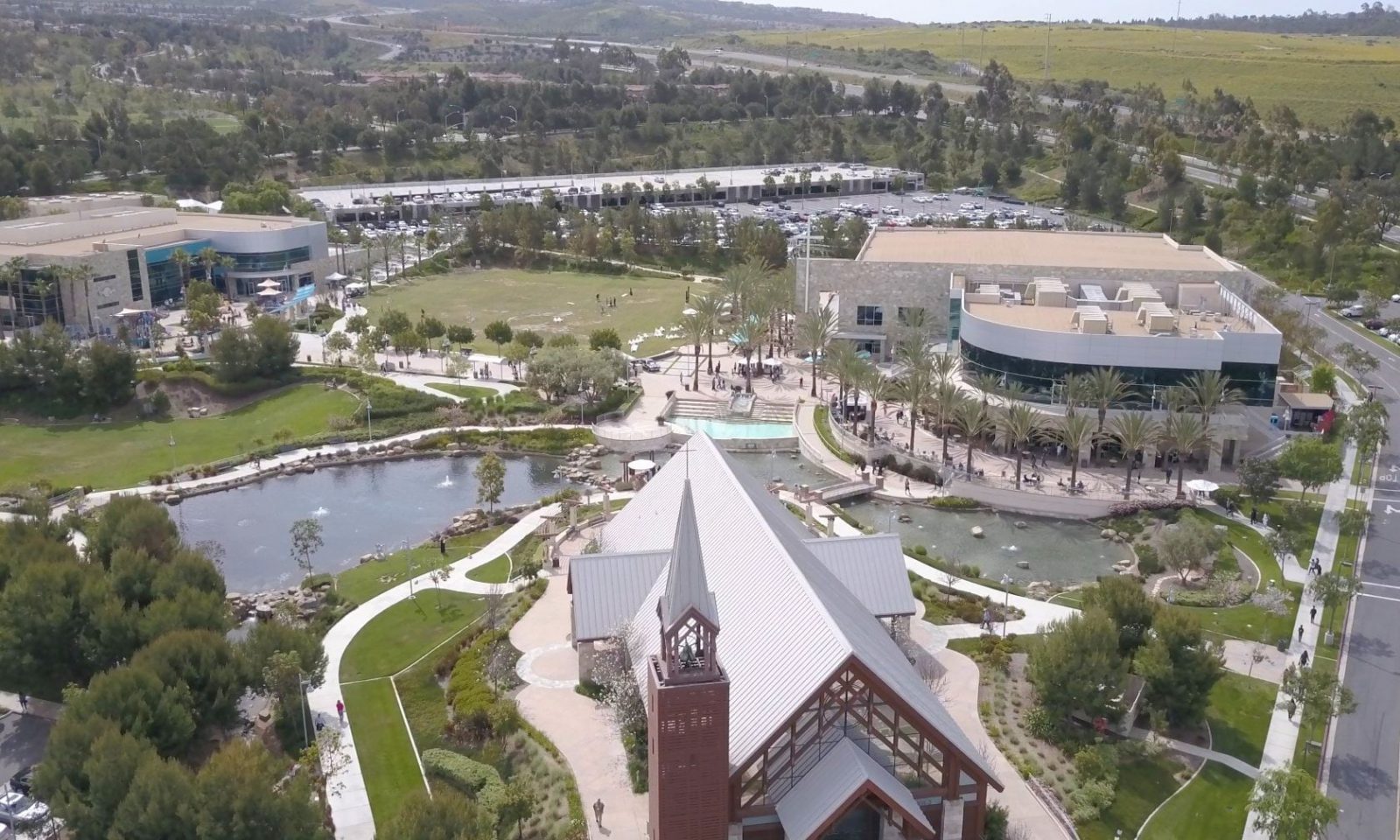 Aerial view of Mariners Church Irvine